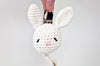 Crochet baby bunny rabbit dummy pacifier clip