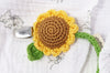 Crochet sunflower dummy pacifier clip