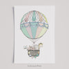 Children&#39;s Hot Air Balloon Journey Nursery Print