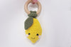 Crochet lemon Baby Rattle Teether Ring Toy