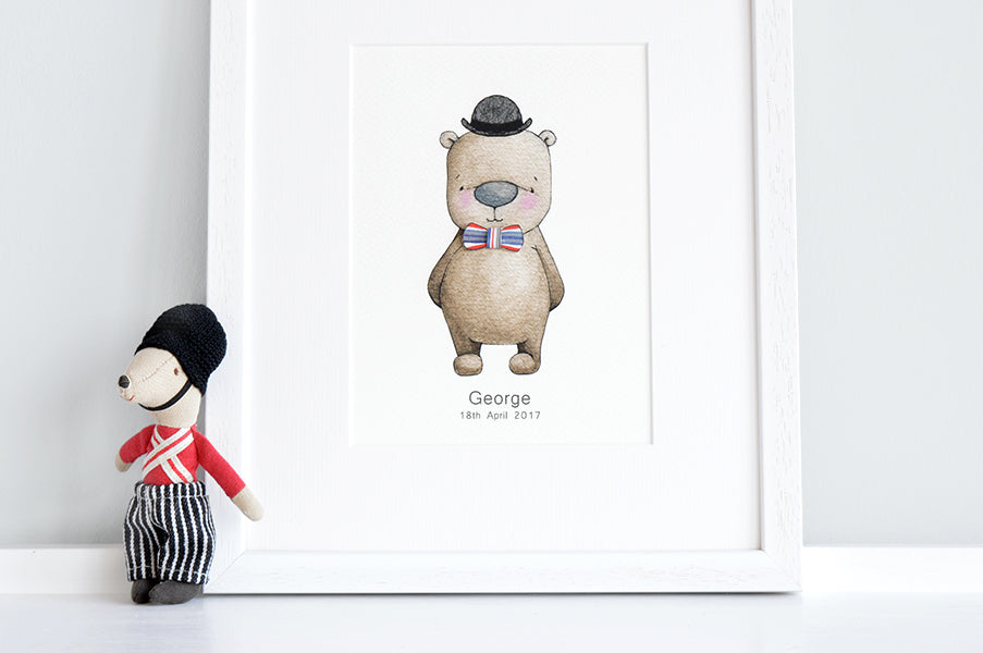 Children's traditional London Gent bear picture