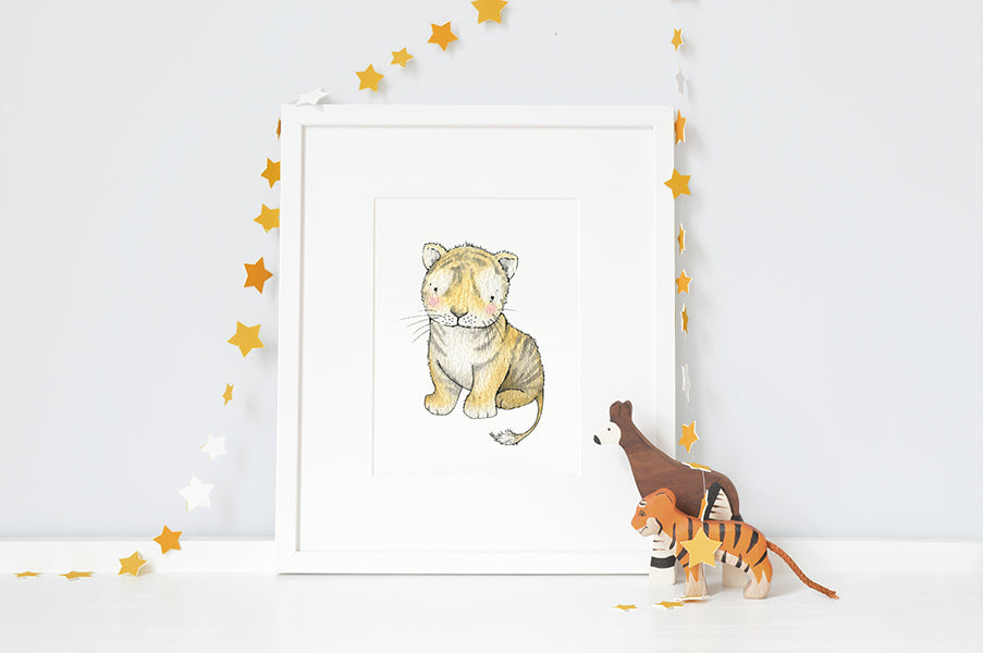 Personalised Newborn Baby Tiger Picture
