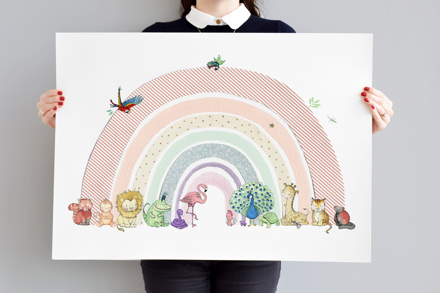 Big Children's Poster Print of a Full Bright Rainbow Picture