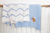 Baby blue cotton knitted Bunny Blanket