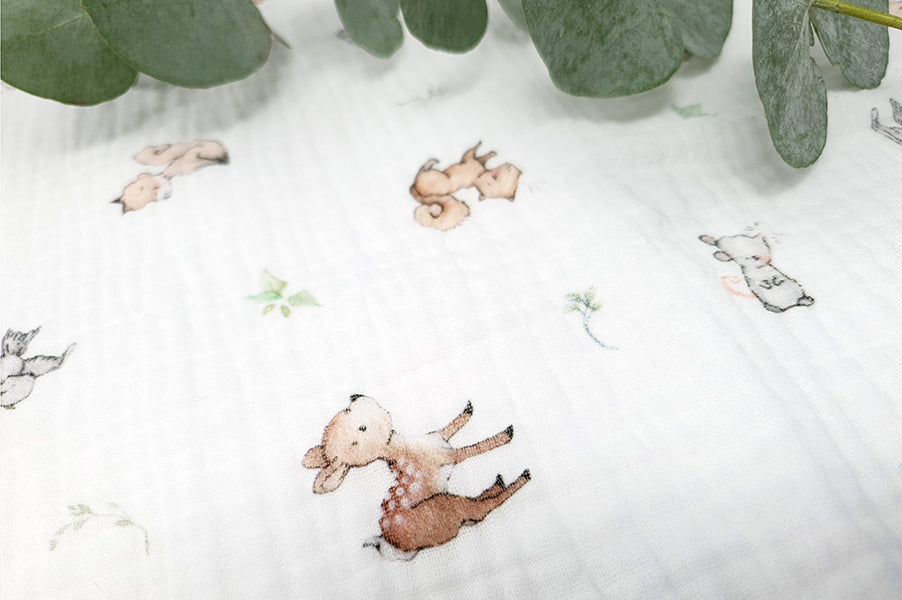 Cotton Muslin Cloths With Wooden Animal